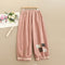 Cute Patchwork Hem Corduroy Pants