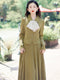 Bow Coat+Suit Skirt 2pcs Set
