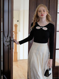 Elegant Knitted Top + Embroidered Skirt