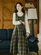 Academia Plaid Frilled Faked 2pcs Dress