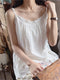 100% Cotton Embroidered Lace Hem Cami Top