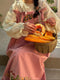 Super Cute Girly Embroidered Pinafore Dress