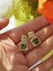 Double Olivine CZ Diamond Earrings