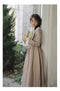 Lace Collar Linen Period Dress