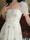 Cottagecore Embroidered High Waist Dress
