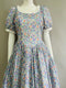 Vintage Floral Frint Puffy Dress