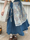 Prairie Style Fake 2pcs Skirt