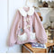 Fleece Collar Embroidered Coat