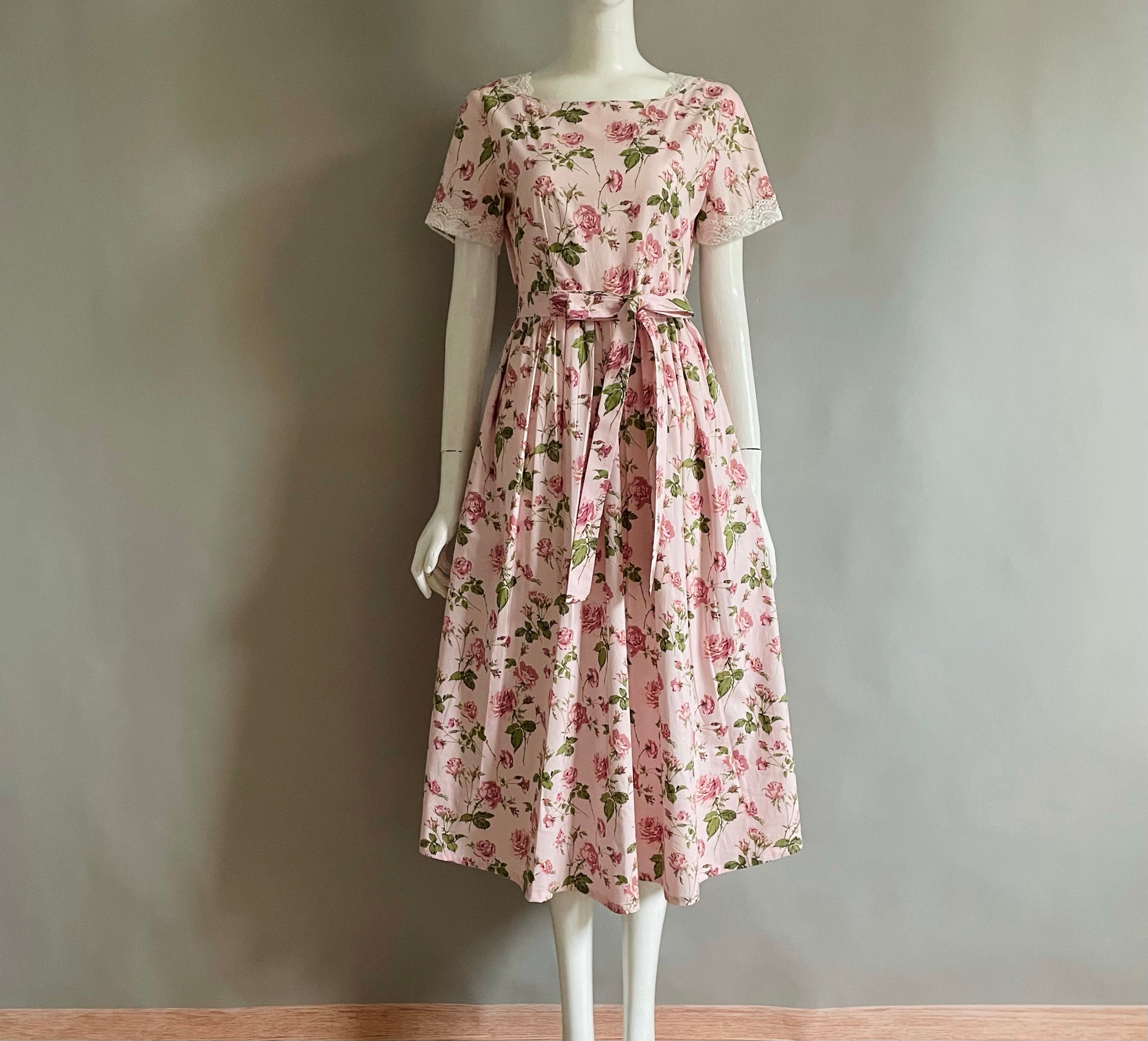 Vintage Lace Trim Floral Frint Dress– The Cottagecore