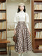 Mock Neck Top +Plaid Skirt 2pcs Set