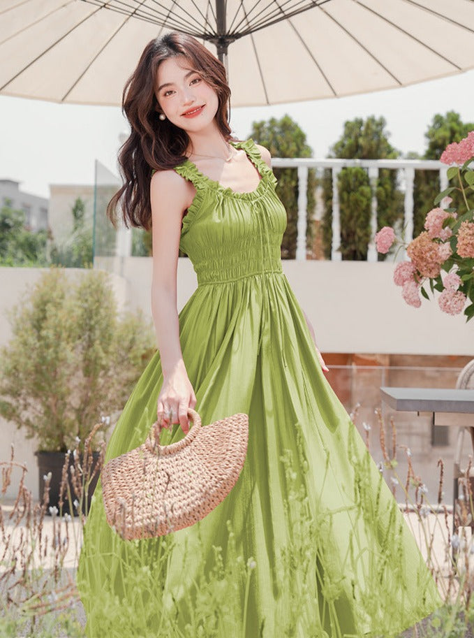 Sleeveless Pleated Midi Dress The Cottagecore Sleeveless Pleated Midi Dress The Cottagecore