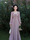 Lace Trim V Neck Mermaid Dress