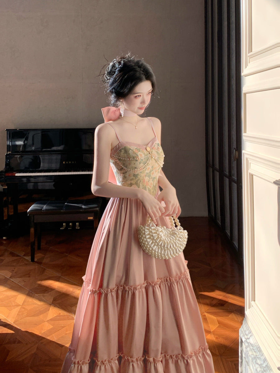 slim fit dress slacks Cottagecore Tapestry Lace Up Dress M I Retro Fairy main image 1