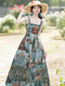 Vintage Art Print Overall Dress