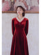 Victorian Red Velvet Dress