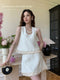 Elegant Sleeveless Top + Frilled Skirt 2pcs Set