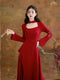 Red Irregular Hem Party Dress