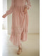 Square Neckline Royal Flowy Dress