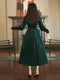 Vintage Velvet Embroidery Frilled Dress