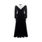 Vintage Elegant Lace Velvet Fake 2pcs Dress