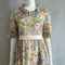 French Ruffled Neck Floral Frint Dress