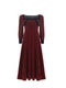 Vintage Wine-red Sparkling Dress