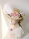 Vintage Feather Straw Magnificent Flat  Hat