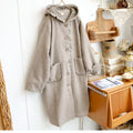Woolen Fleece Lined Hooded Coat