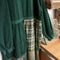 Forest Green Corduroy Patchwork Dress