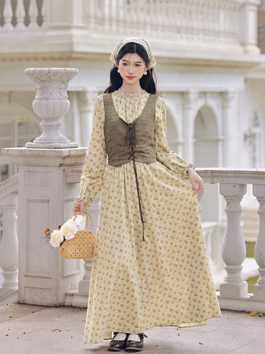 fairy dress cottagecore fairy-dress Color:Burgundy Floral Sleeveless Long Black Velvet peach dress Dress princesscore