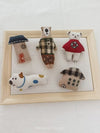 Bear & Cottage & Dog Brooch