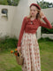Romantic Bow Knitted Top + Vintage Skirt