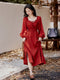 Vintage Solid Color Dress