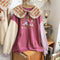 Cute Collar Embroidered Sweatshirt
