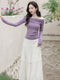 Purple Off Shoulder Top + Fairy Long Skirt