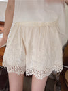 100% Cotton Embroidered Hem Lined Shorts