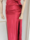 Satin Backless Maxi Evening Dress