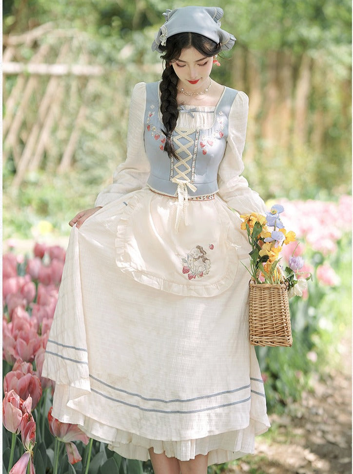 cottagecore prairie dress Buttercream Yellow Cottagecore Dress with Lace
