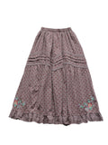Embroidered Big Hem Corduroy Skirt