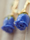 Blue Roses Glaze Earrings