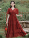 Fairy Red V-Neck Dress