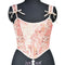 Retro Boned Jacquard Lace Up Vest