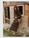 Vintage Ethnic Style Tassel Sweater + Skirt 2pcs Set