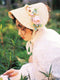 Lolita Lace Up Floral Straw Bonnet Hat