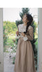 Lace Collar Linen Period Dress