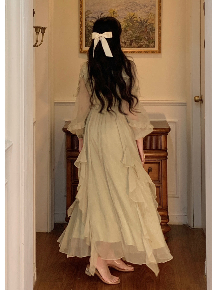 Fairycore Ruffled Cardigan + Floral Slip Dress