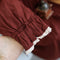 Lotus Leaf Collar Embroidered Linen Dress