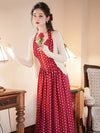 Romantic Polka Dot Slip Dress + Cardigan 2 pcs Set