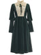 Vintage Velvet Embroidery Frilled Dress