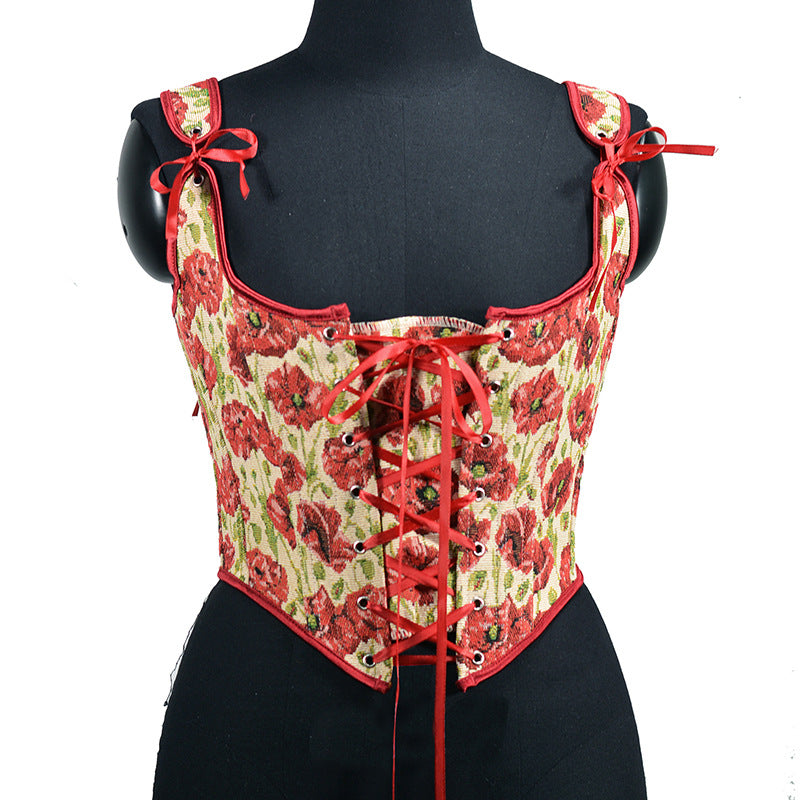 Top Drawer Red Patent Steel Boned Collared Bustier Top